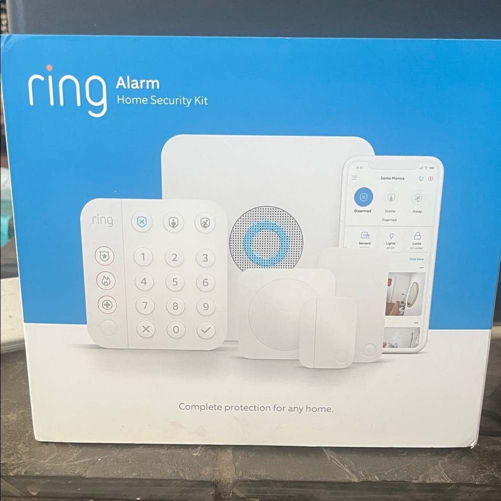 Ring Alarm Home Security Kit - White and Blue